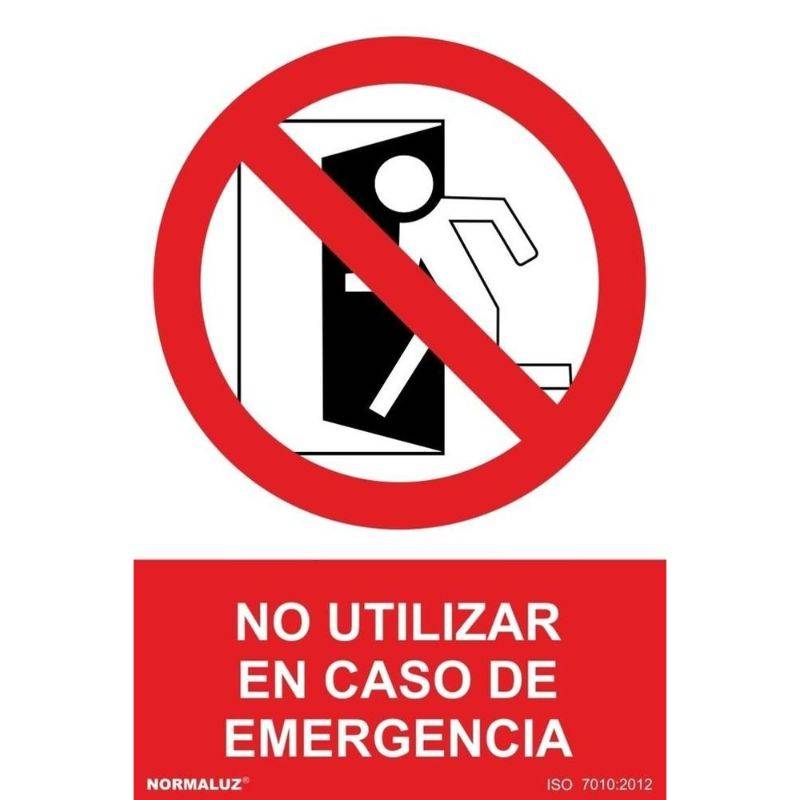PLACA DE PROIBIDO NÃO UTILIZAR EM CASO DE EMERGÊNCIA PVC