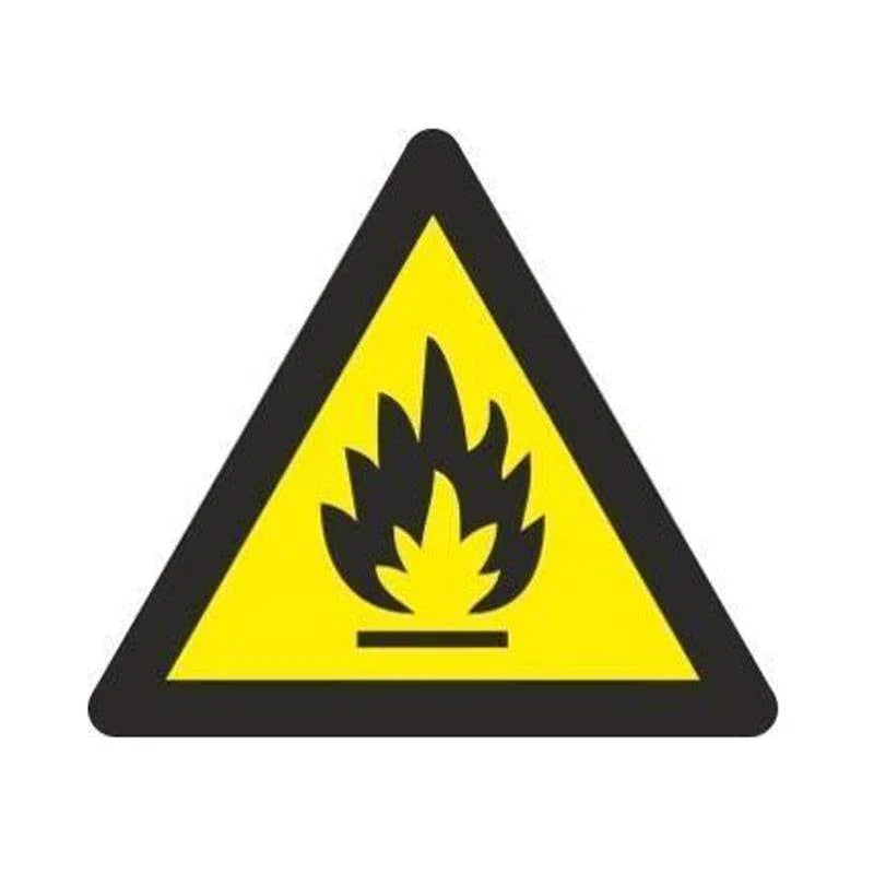 ADHESIVO TRIANGULAR PELIGRO DE INCENDIO - Naisa Protección Laboral