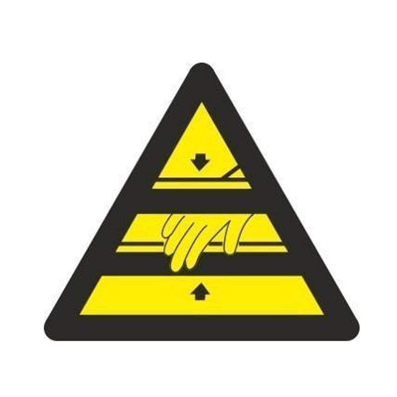 ADHESIVO TRIANGULAR PELIGRO ATENCION MANOS 90MM LADO