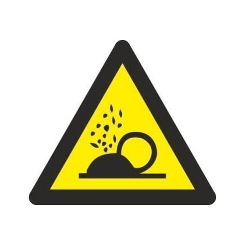 ADHESIVO TRIANGULAR PELIGRO PARTICULAS SUELTAS