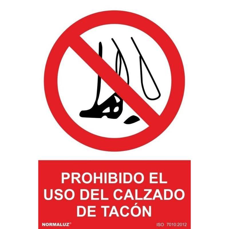 SEÑAL PROHIBIDO EL USO DE CALZADO CON TACON PVC