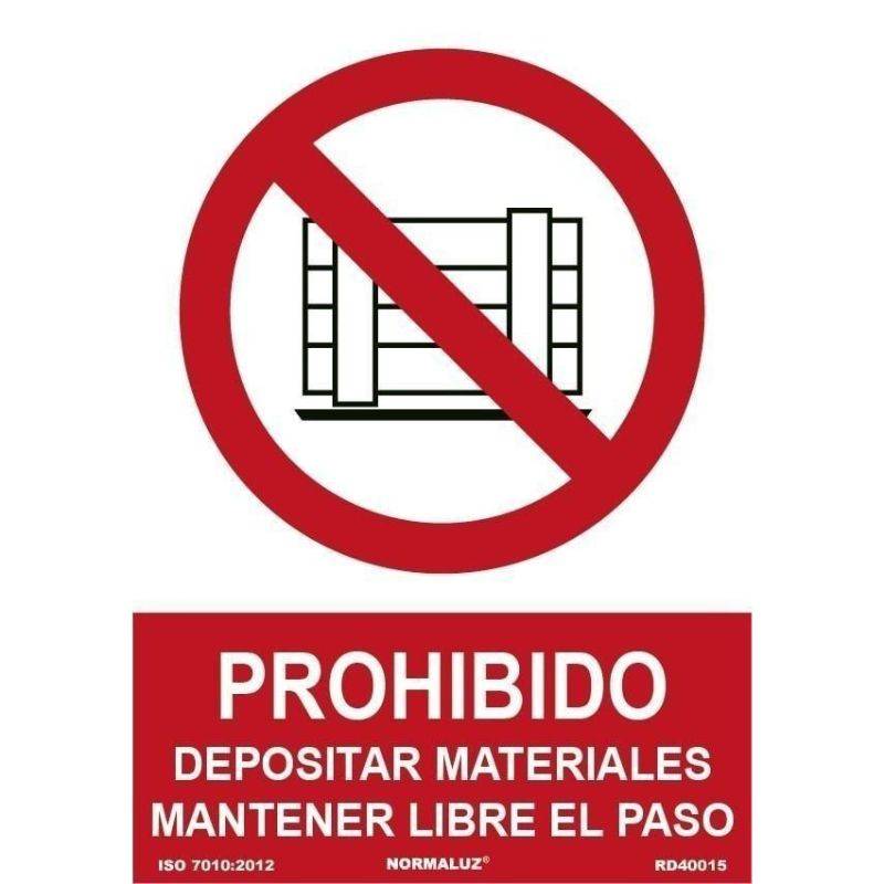 SEÑAL PROHIBIDO DEPOSITAR MATERIALES PVC