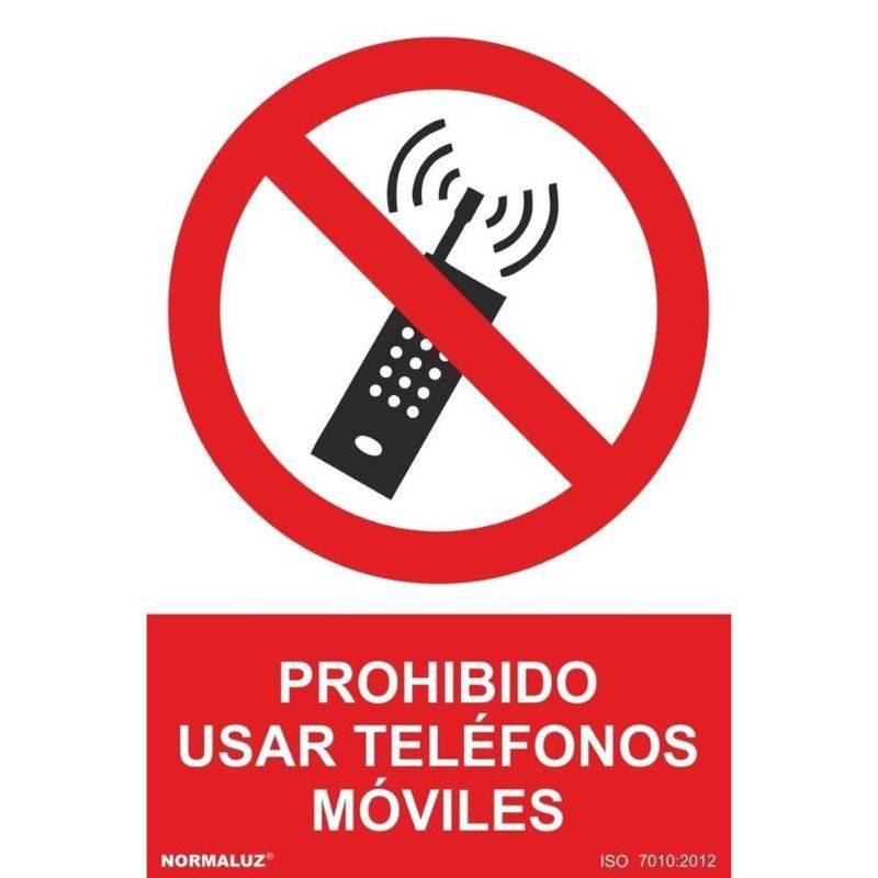 SEÑAL PROHIBIDO USAR TELEFONOS MOVILES PVC