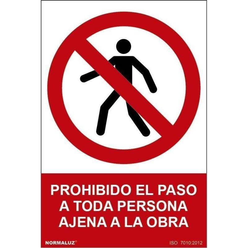 SEÑAL PROHIBIDO PASO PERSONA AJENA A OBRA PVC