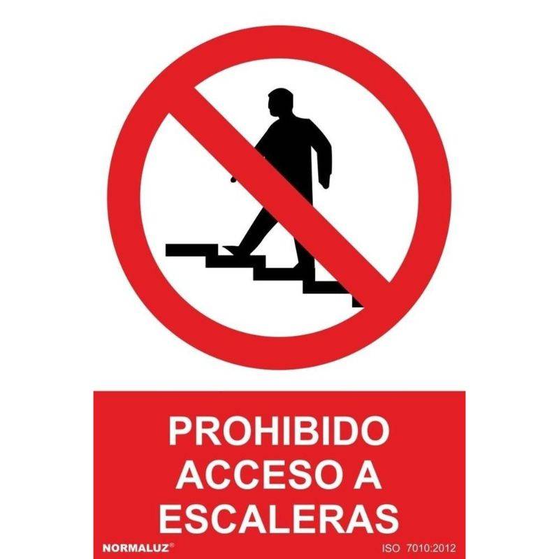 PLACA DE PROIBIDO ACESSO POR ESCADA DE PVC