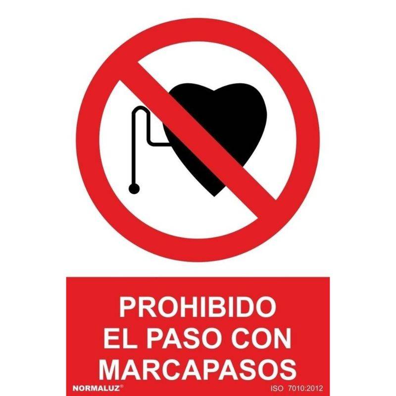 Placa de Proibida a entrada de utilizadores de pacemaker (PVC)