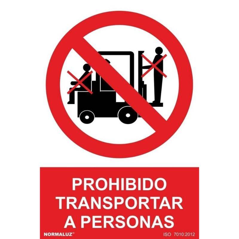 SEÑAL PROHIBIDO TRANSPORTAR A PERSONAS PVC