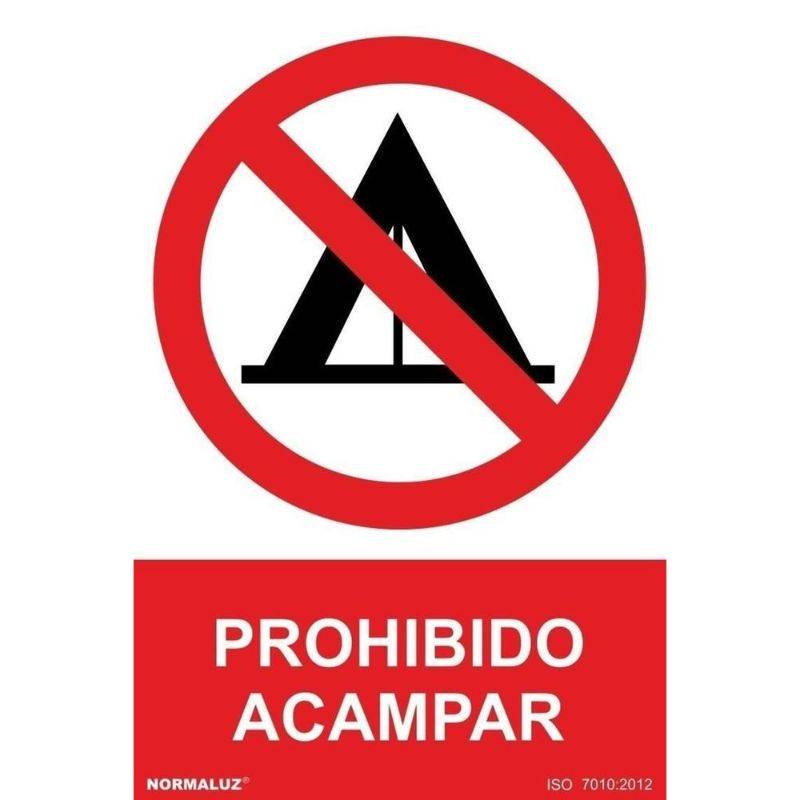 PLACA DE PROIBIDO ACAMPAMENTO EM PVC