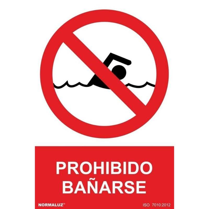 SEÑAL PROHIBIDO BAÑARSE PVC