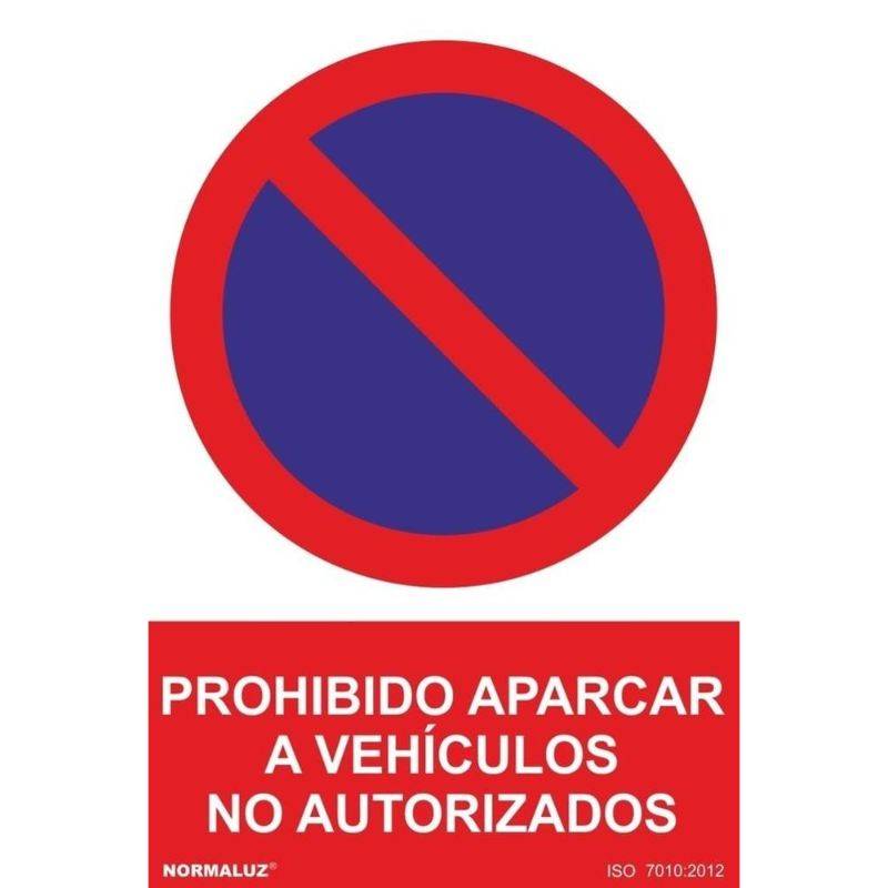 SEÑAL PROHIBIDO APARCAR VEHICULO NO AUTORIZADO PVC