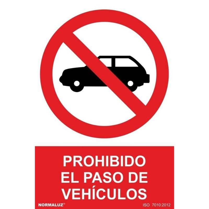 SEÑAL PROHIBIDO VEHICULOS PVC