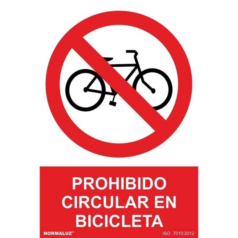 SEÑAL PROHIBIDO BICICLETAS PVC
