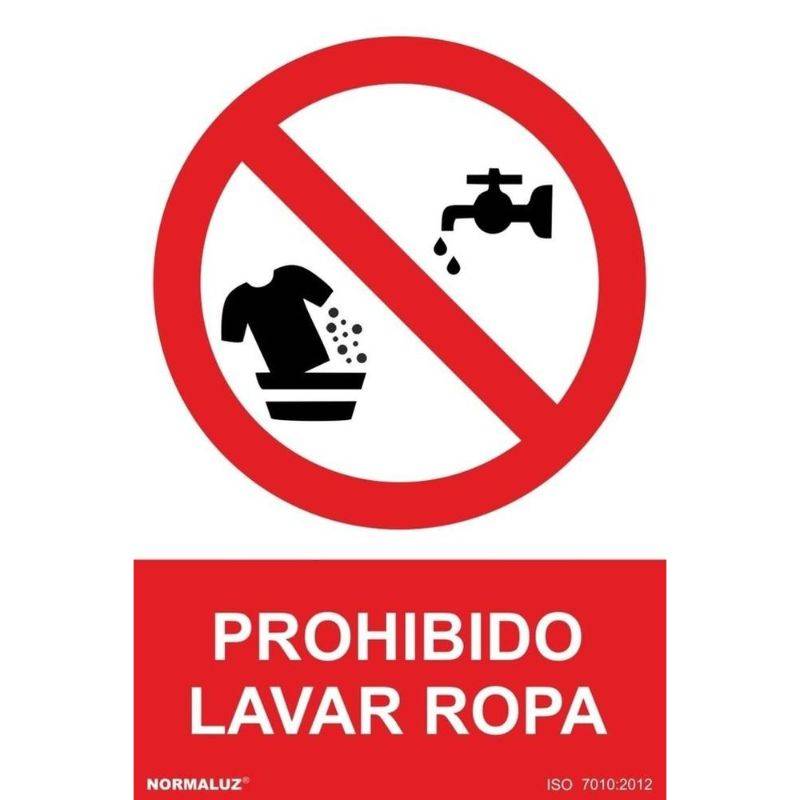 PLACA DE PROIBIDO LAVAR ROUPAS DE PVC
