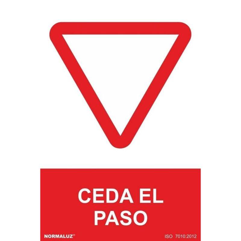 Placa de cedência de passagem em PVC