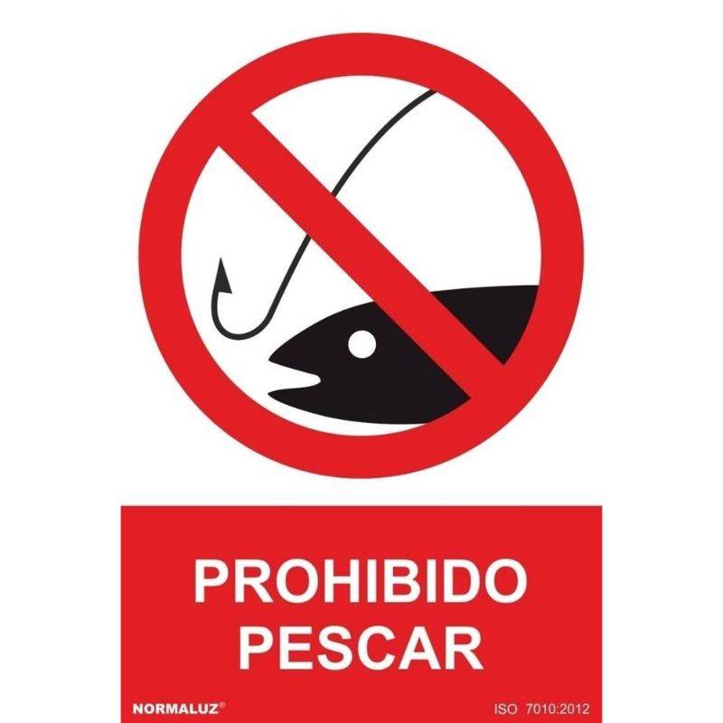 SEÑAL PROHIBIDO PESCAR PVC