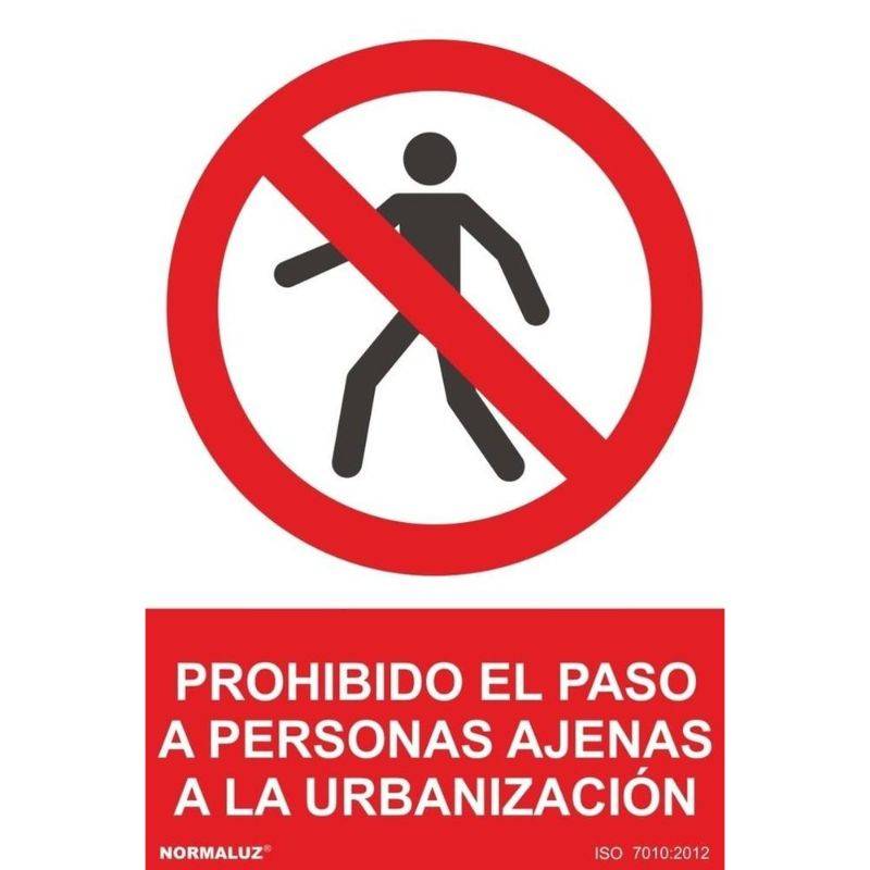 SEÑAL PROHIBIDO PERSONAS AJENAS A URBANIZACION PVC