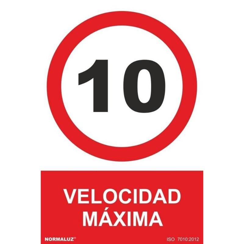 PLACA DE VELOCIDADE MÁXIMA 10 PVC