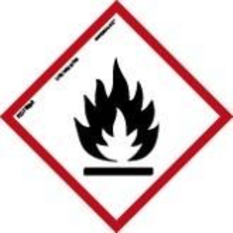 PLACA DE PRODUTO QUÍMICO INFLAMÁVEL EM PVC