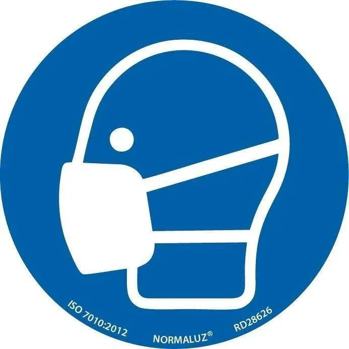 ADHESIVO CIRCULAR OBLIGATORIO MASCARILLA 9 CM - Naisa Protección Laboral