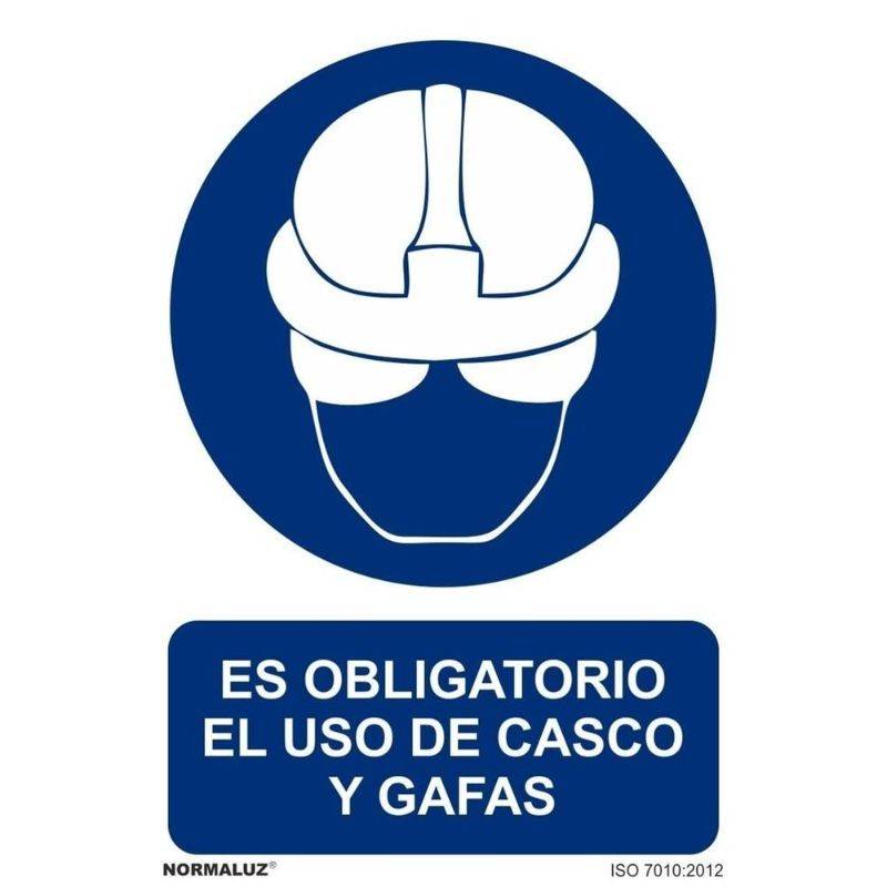 SEÑAL OBLIGATORIO USO DE CASCO Y GAFAS PVC