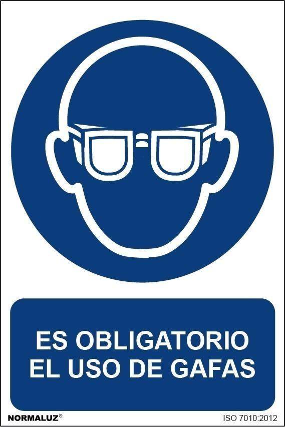 SEÑAL OBLIGATORIO EL USO DE GAFAS PVC