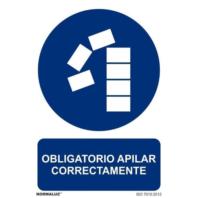 SEÑAL OBLIGATORIO APILAR CORRECTAMENTE PVC
