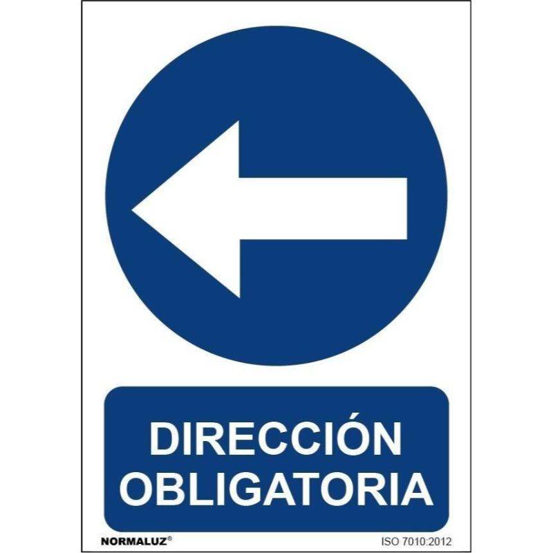 SEÑAL DIRECCION OBLIGATORIA IZQUIERDA PVC