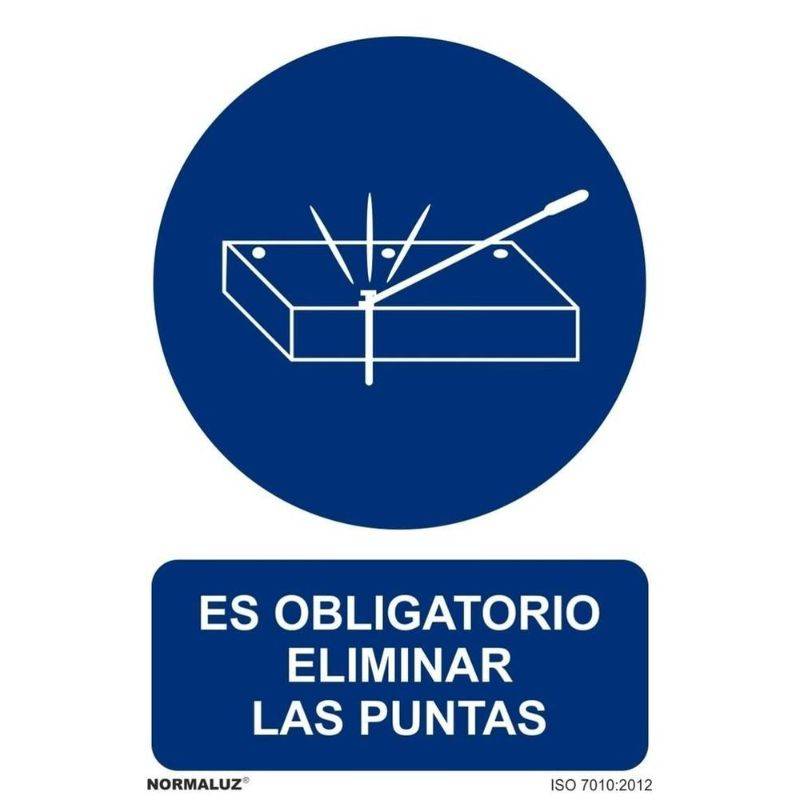 SEÑAL OBLIGATORIO ELIMINAR LAS PUNTAS PVC