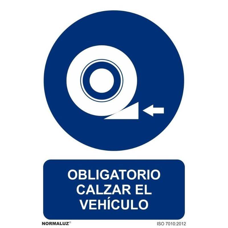 SEÑAL OBLIGATORIO CALZAR VEHICULO PVC
