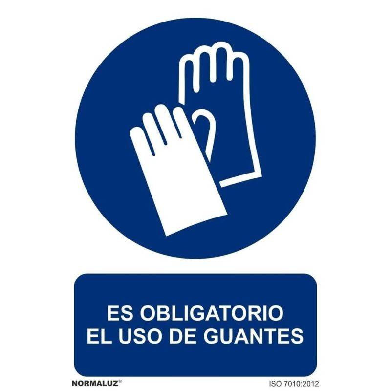 SEÑAL OBLIGATORIO EL USO DE GUANTES PVC