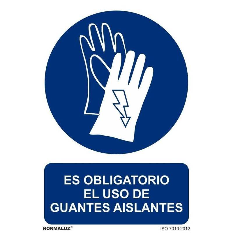 SEÑAL OBLIGACION USO DE GUANTES AISLANTES PVC