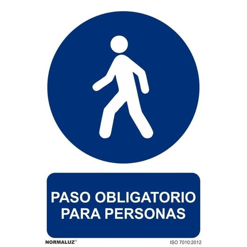 Placa de passagem obrigatória para pessoas (PVC)