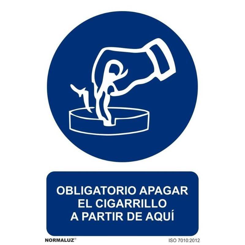 SEÑAL OBLIGACION APAGAR CIGARRILLO PVC