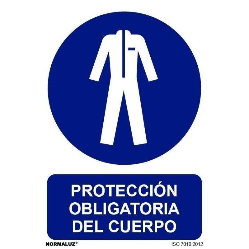 PLACA DE PROTEÇÃO DE OBRIGAÇÃO DO CORPO EM PVC