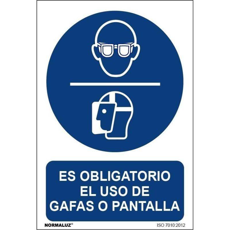 SEÑAL OBLIGATORIO USO DE GAFAS O PANTALLA PVC