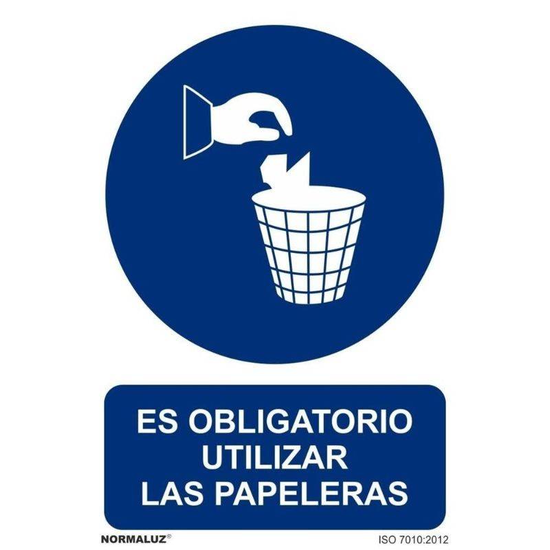 SEÑAL OBLIGATORIO UTILIZAR LAS PAPELERAS PVC