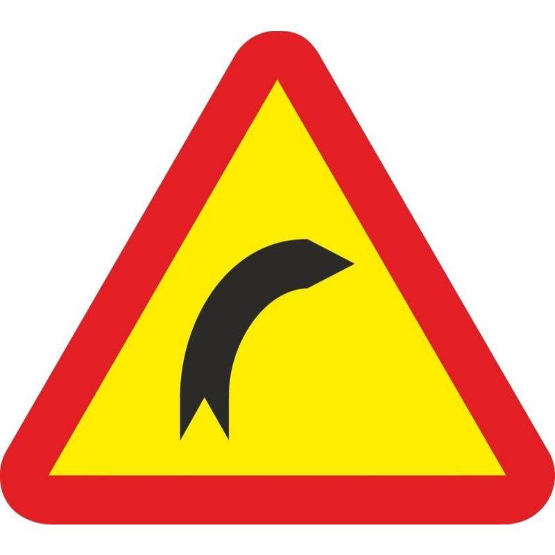 SEÑAL VIAL METALICA CURVA DERECHA ACERO TERMOLACADO