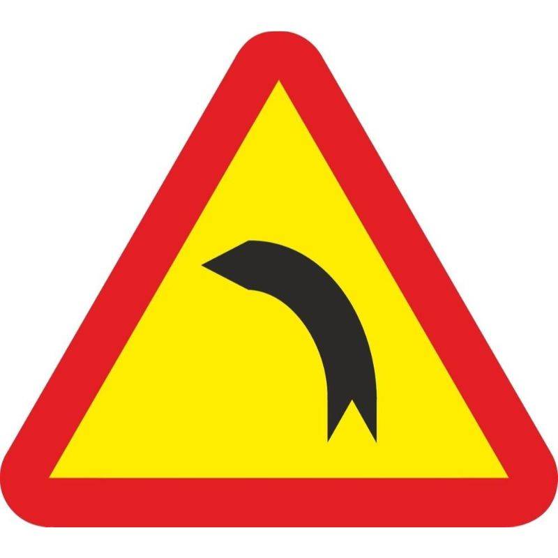SEÑAL VIAL CURVA IZQUIERDA ACERO TERMOLACADO