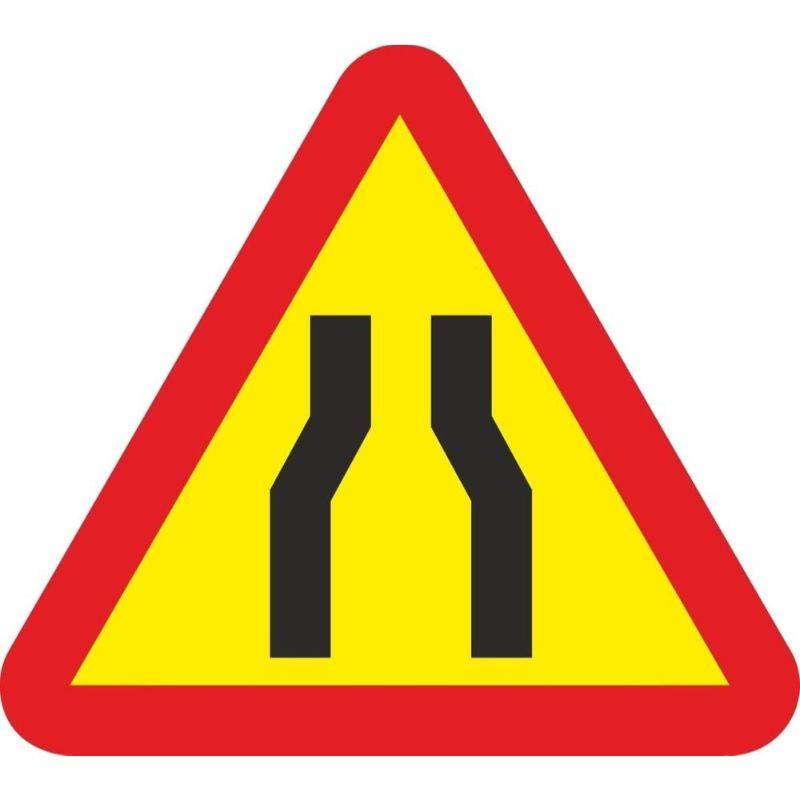 SEÑAL VIAL ESTRECHAMIENTO CALZADA ACERO TERMOLACADO