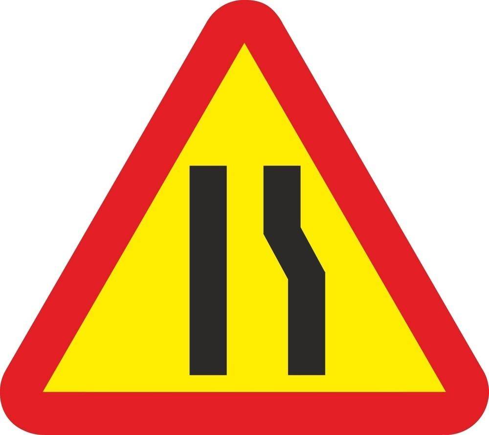 SEÑAL VIAL ESTRECHAMIENTO CALZADA DERECHA ACERO TERMOLACADO