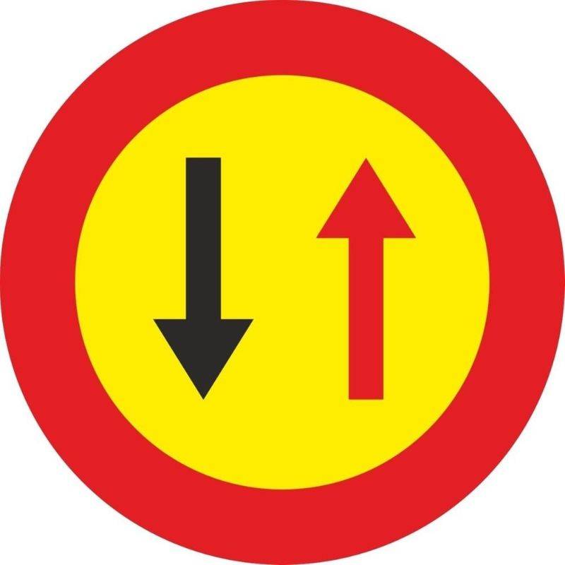 PLACA DE TRÂNSITO PRIORIDADE MÃO CONTRARIA AÇO TERMO-REVESTIDO