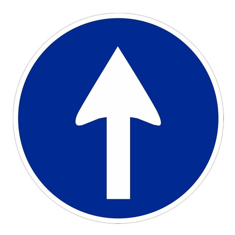 SEÑAL VIAL SENTIDO OBLIGATORIO RECTO ACERO TERMOLACADO