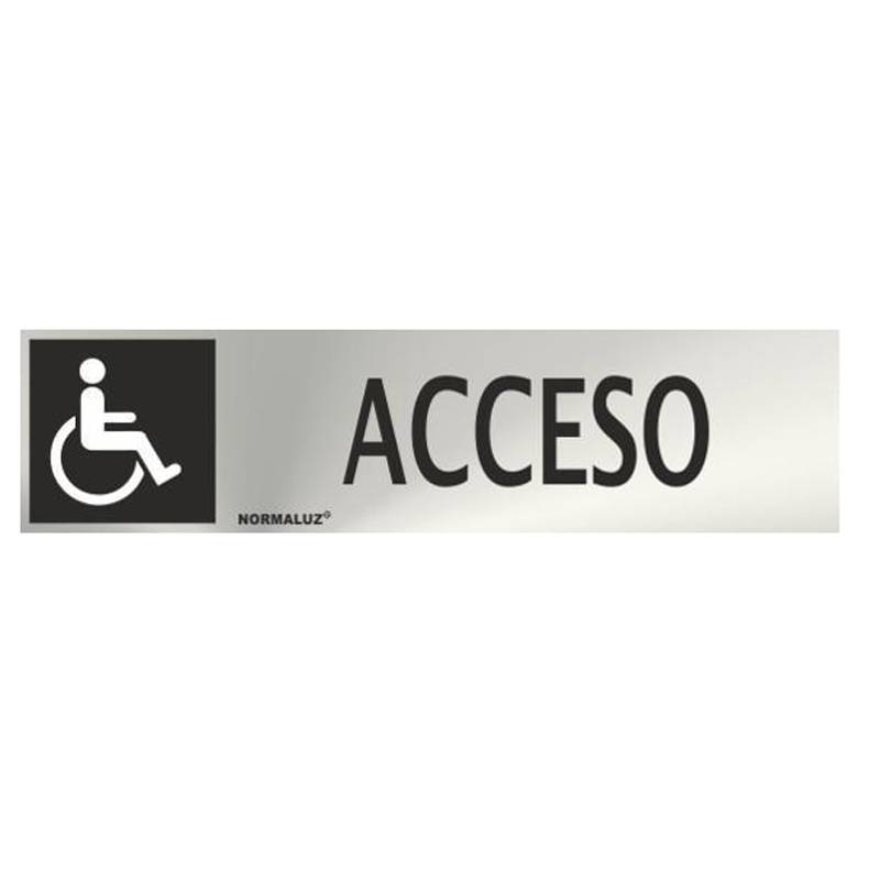 PLACA DE AÇO INOXIDÁVEL PARA ACESSO PARA DEFICIENTES