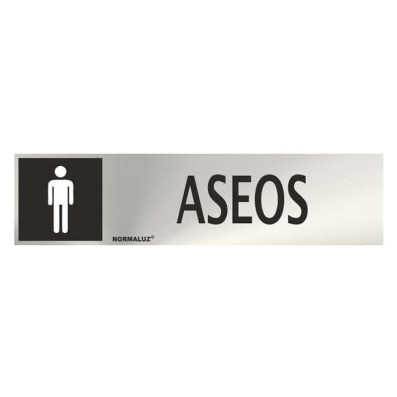 PLACA DE CASA DE BANHO MASCULINO EM AÇO INOXIDÁVEL