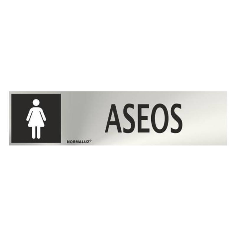PLACA DE CASA DE BANHO FEMININA EM AÇO INOXIDÁVEL