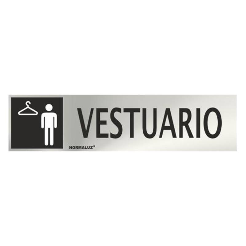 PLACA EM AÇO INOXIDÁVEL PARA VESTIÁRIOS MASCULINOS