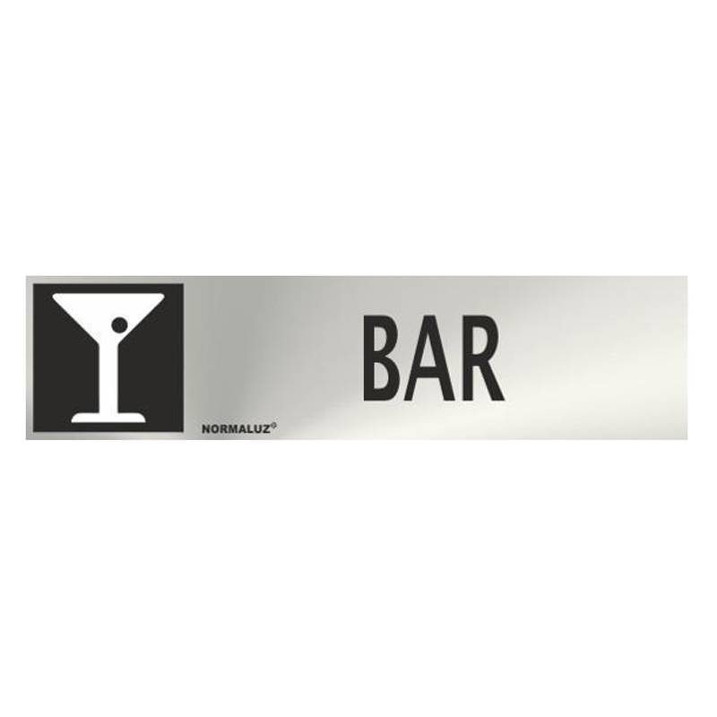 PLACA DE BAR EM AÇO INOXIDÁVEL