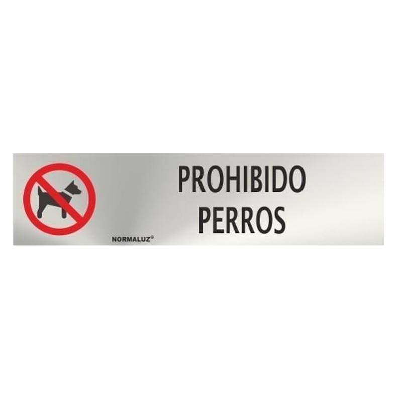 PLACA DE AÇO INOXIDÁVEL PROIBIDA A ENTRADA DE CÃES