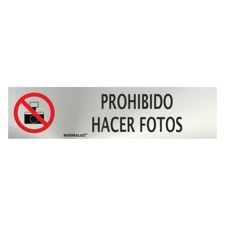 PLACA DE AÇO INOXIDÁVEL PROIBIDA A FOTOGRAFIA