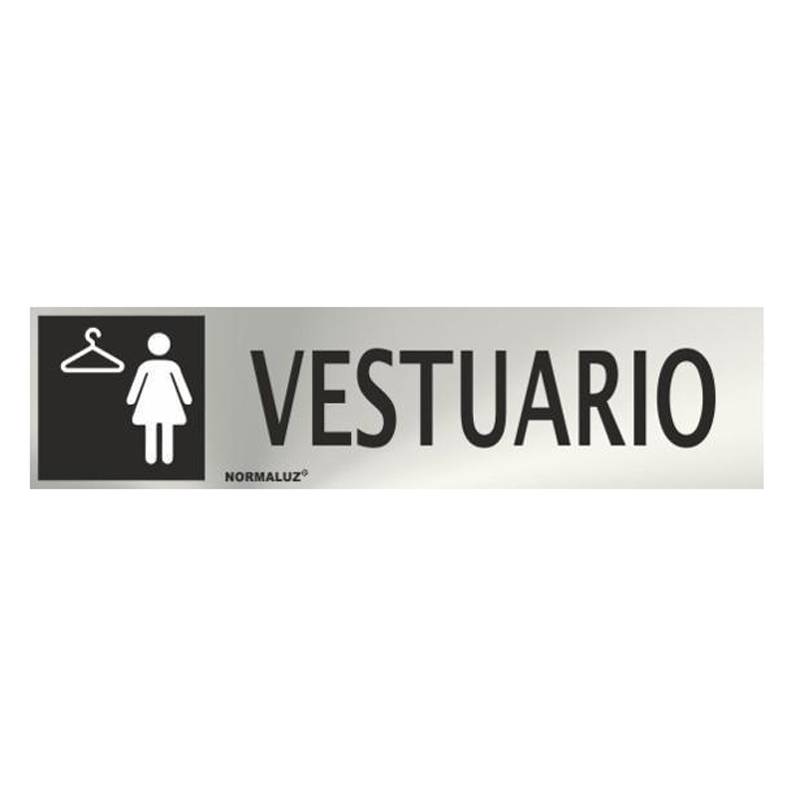 PLACA DE AÇO INOXIDÁVEL VESTIÁRIO FEMININO